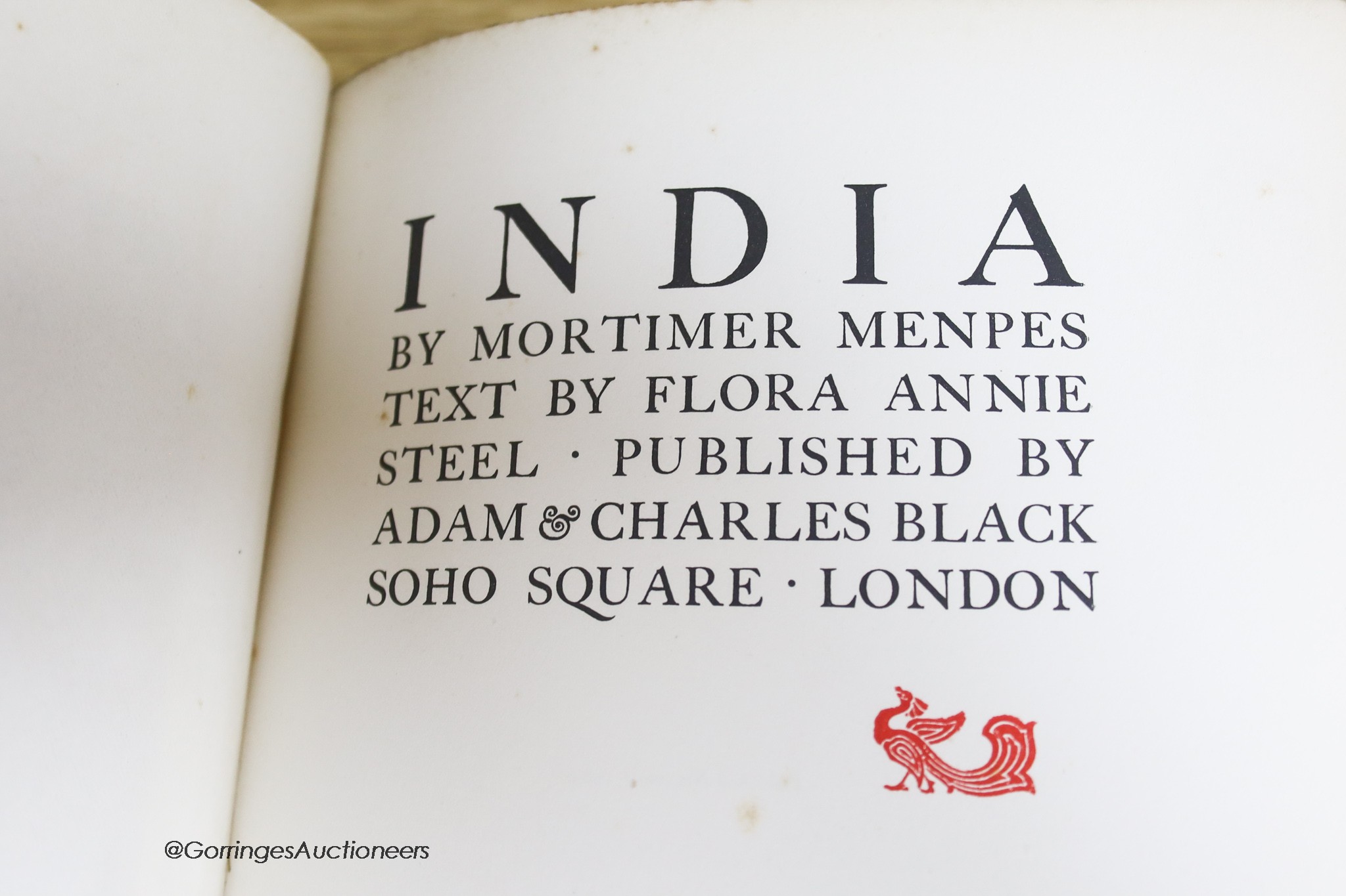 Mortimer Menpes, India published by A & C Black Nov 1905 and Sir Francis Younghusband A & C Black reprinted Aug 1911, 2 vols